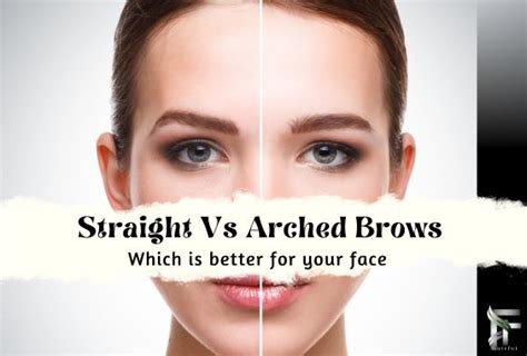 arched vs straight eyebrows.